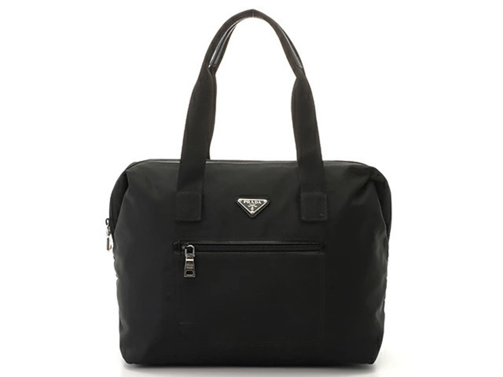 Prada Tote Tessuto Saffiano Bag TESSUTOCALF Leather NERO Black